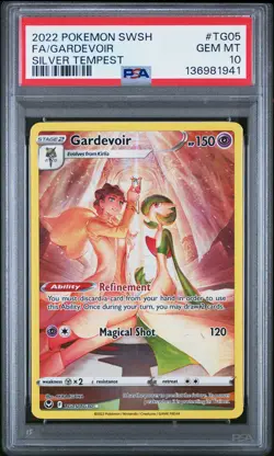 2022 POKEMON SWORD & SHIELD SILVER TEMPEST #TG05 FULL ART/GARDEVOIR PSA 10 - Image 1
