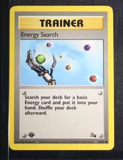 PSA 9 MINT 1999 Pokemon Fossil #59 Energy Search 1st Edition !!! - Image 3