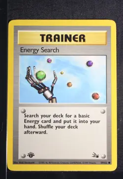PSA 9 MINT 1999 Pokemon Fossil #59 Energy Search 1st Edition !!! - Image 3