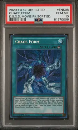 Chaos Form Yugioh 2020 MVP1-ENS08 Secret Rare 1st Edition PSA 10 - Image 1