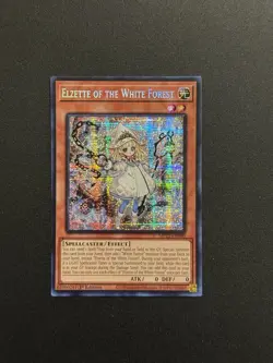 2025 YUGIOH MP25 1ST ED SECRET RARE ELZETTE OF THE WHITE FOREST NM - Image 1