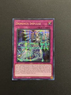 2025 YUGIOH MP25 1ST ED SECRET RARE DOMINUS IMPULSE NM - Image 1
