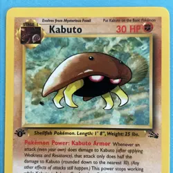 Kabuto 50/62 Fossil 1st Edition Regular Pokemon TCG Card - Image 3