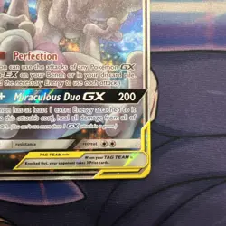 Pokemon TCG Mewtwo & Mew GX Black Star Promo Full Art Tag Team Holo Card - Image 5