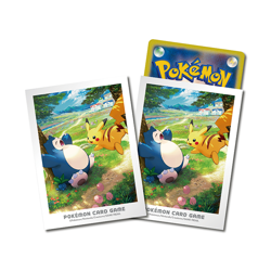 Pokemon Card Sleeves Kanto Adventure Pikachu Snorlax 64Pcs. - Image 1