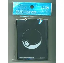 Pokemon Card Sleeves Black Pokeball 64Pcs. - Image 1