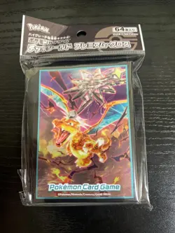 Pokemon Card Sleeves Dark Tera Type Charizard Individual 64Pcs. - Image 1