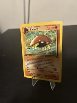 Pokemon TCG Fossil Set 1st Edition Kabuto Card 50/62 Vintage LP Common card - Image 1