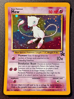 Mew Promo 9 WoTC Black Star Promo Pokemon Card Holo Foil Rare Swirl Near Mint - Image 1