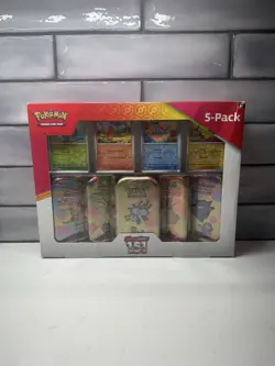 Pokemon Scarlet & Violet 151 (5-Pack) Mini Tins w/ 4 Promo cards Costco Bundle - Image 1