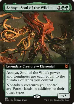 MTG - FOIL - Ashaya Soul of the Wild - M/NM - Extended Art - Zendikar Rising - Image 1