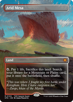 Arid Mesa (Borderless) [Tarkir: Dragonstorm Special Guests] Magic MTG - Image 1