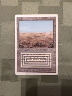 MTG Scrubland Revised MP (small Ink Spot On Back) - Image 1