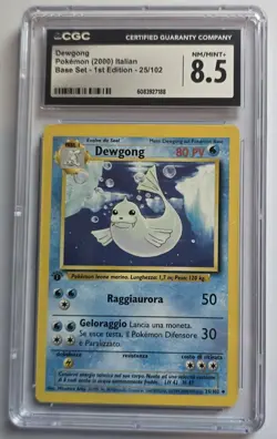 Pokemon TCG Dewgong CGC 8.5 NM/Mint+ Italian Base Set 1st Edition 25/102 - Image 1
