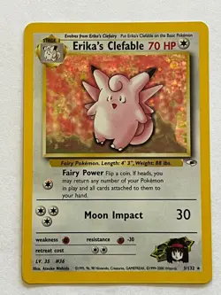 Erika’s Clefable 1st Edition Holo 3/132 Pokemon Gym Heroes Pokemon TCG - Image 1