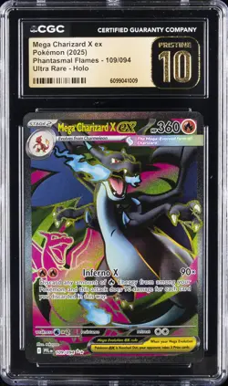 2025 POKEMON PHANTASMAL FLAMES ULTRA RARE MEGA CHARIZARD X EX CGC 10 PRISTINE - Image 1