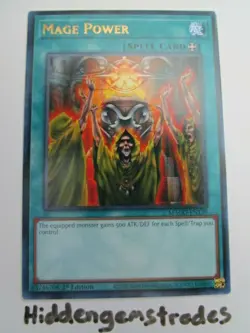 Yugioh! Mage Power Mago-En139 Gold Name Rare NM/ VLP!! - Image 1