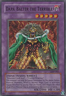 YU-GI-OH, DARK BALTER THE TERRIBLE, SR, LOD-002, TOP - Image 1