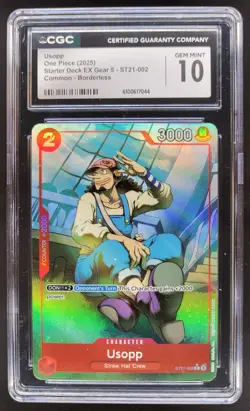 2025 ONE PIECE CCG USOPP BORDERLESS ST21-002 CGC 10 PT - Image 1