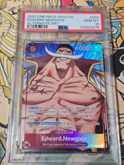 One Piece Edward Newgate Parallel Alt Art Paramount War OP02-004 English PSA 10 - Image 1