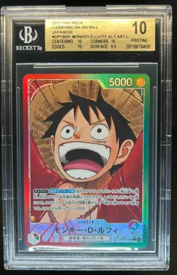 2025 One Piece Carrying Will Japanese Monkey.D.Luffy Alt Art 001 BGS 10 Pristine - Image 1