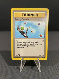 Pokemon Card 1ST EDITION Energy Search Trainer Fossil 59/62 WotC Vintage 1999 NM - Image 1