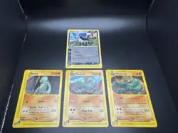 4 POKEMON CARDS E-READER MACHOP #117 / MACHOKE #85 / MACHAMP #51 / MIGHTYENA #42 - Image 1