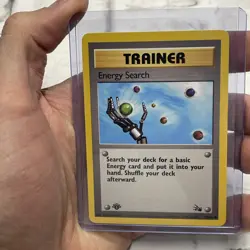 Pokemon Fossil 59/62 Energy Search 1st Edition Pokemon Card Common WOTC NM TCG - Image 1