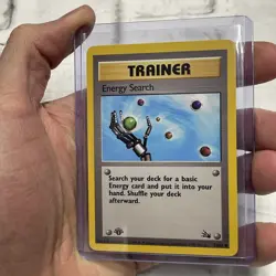 Pokemon Fossil 59/62 Energy Search 1st Edition Pokemon Card Common WOTC NM TCG - Image 2