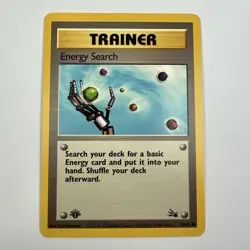 Energy Search 1st Edition 59/62 Fossil Common Pokemon Vintage Card WOTC NM 1999 - Image 1