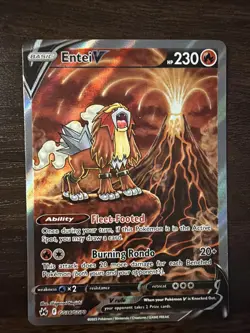 Pokemon Entei v Holo Ultra Rare TCG Card Crown Zenith Galarian Gallery GG36/GG70 - Image 1