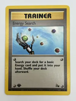 Energy Search Trainer 1st Edition 59/62 - Pokemon Card - Fossil Set Common - NM - Image 1
