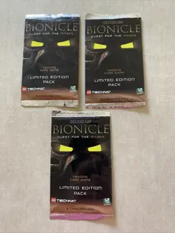 3 Packs 2001 Bionicle Quest for the Masks 3 cards Per pack Limited Edition Lego - Image 1