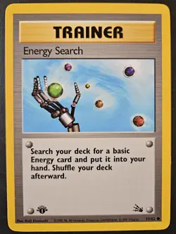 NM Near Mint 1ST EDITION Energy Search 59/62 Fossil Trainer Pokemon Card WOTC - Image 1