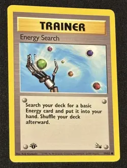 Trainer Energy Search 59/62 FOSSIL 1st Edition 1999 Pokemon Card - Image 1