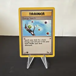 Pokemon TCG Energy Search Fossil 59/62 Regular 1st Edition Common Trainer Card - Image 1