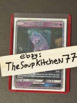 Mewtwo GX Full Art Secret rare 78 73 Shining Legends TCG NM pokemon card M - Image 3