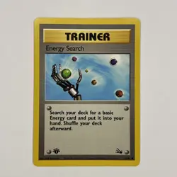 Energy Search 59/62 Fossil 1st Edition Common Pokemon Card NM - Image 1