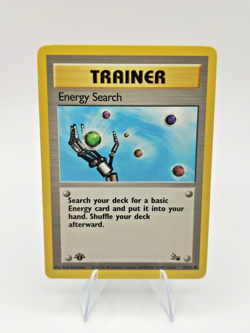 Fossil 59/62 Energy Search 1st Edition Pokemon Card Common WOTC NM - Image 1