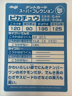 1999 Meiji Pokemon Get Card Super Collection Pikachu Very Clean - Image 2
