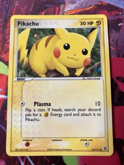 Pokemon TCG Pikachu Card 74/112 EX FireRed LeafGreen 2004 Reverse Holo NM - Image 1