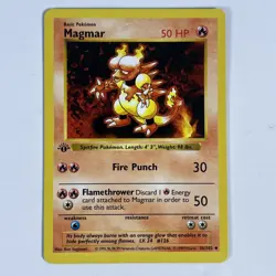 Pokemon Cards: Base Set 1st Edition Uncommon: Magmar 36/102 - Image 1