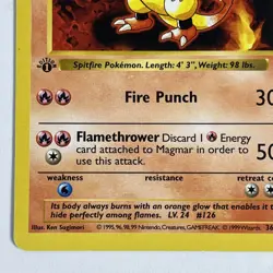 Pokemon Cards: Base Set 1st Edition Uncommon: Magmar 36/102 - Image 4