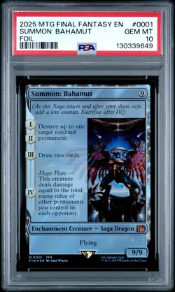 2025 MTG FINAL FANTASY FOIL #0001 SUMMON: BAHAMUT PSA 10 - Image 1