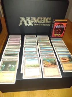 MTG 4th Edition Lands X52 With Starter Deck Box & Rule Book - Image 1