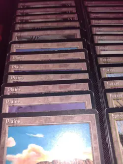 MTG ICE AGE LANDS X55, SNOW COVERED LAND WITH STARTER DECK & RULE BOOK - Image 5