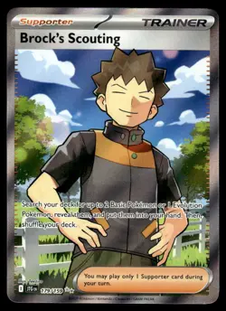 Pokemon TCG SV09: Journey Together #179/159 Brock's Scouting Holo NM - Image 1
