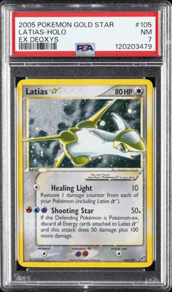 2005 POKEMON EX DEOXYS GOLD STAR #105 LATIAS-HOLO PSA 7 - Image 1