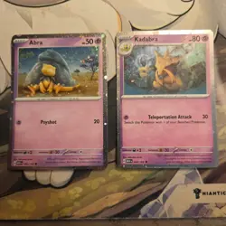 Pokemon! Abra & Kadabra - Cosmos Holo - S&V 151 - 063/165 & 064/165 - NM - Image 1