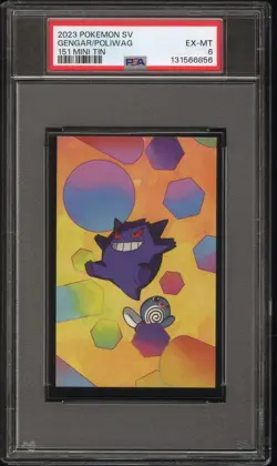 2023 POKEMON SCARLET & VIOLET 151 MINI TIN GENGAR/POLIWAG PSA 6 - Image 1